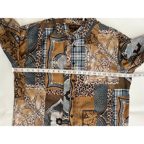 Pavini vintage button up shirt Men’s size Large southwestern Retro - Picture 9 of 9